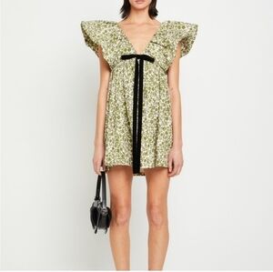 O.P.T Moda Didi Dress in Green Floral Size Large NWT